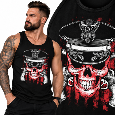 TANK TOP HORROR COP AND GUNS